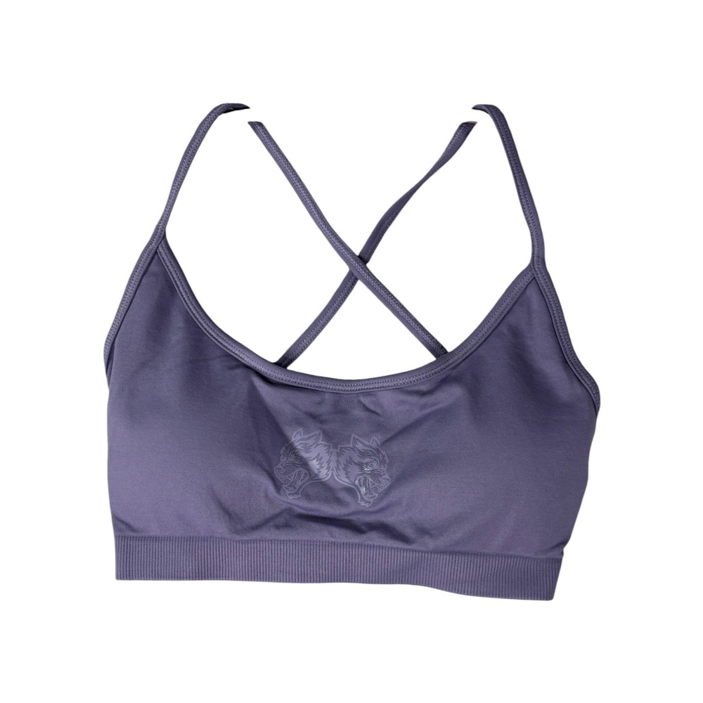 Darc Sport Wolves Forever Purple Strappy Cross Back Sports Bra Small